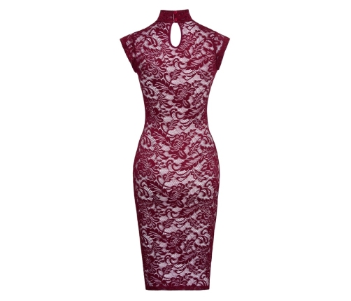 Cottelli LINGERIE Lace Dress Bordeaux Red S - Elegant Sleeveless Knee-Length