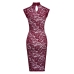 Cottelli LINGERIE Lace Dress Bordeaux Red S - Elegant Sleeveless Knee-Length