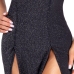 Cottelli Party Long Black Shimmer Dress with Removable Straps, Size S