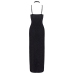 Cottelli PARTY Long Black Glitter Dress with Halterneck, Size M