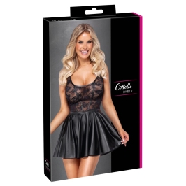 Cottelli Costumes Dress XL - Black Lace & Matte Look, Flared Skirt
