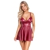 Cottelli PARTY Mini Dress Red Matte Look, Adjustable Straps, Size M