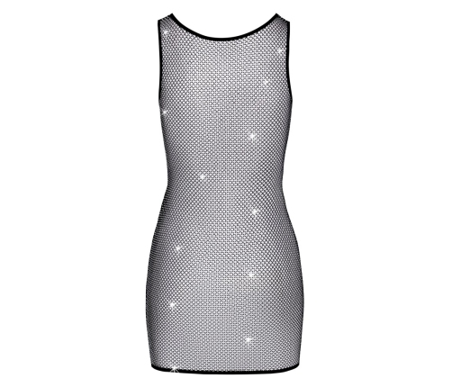 Cottelli PARTY Tapered Rhinestone Mesh Mini Dress S Black