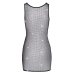 Cottelli PARTY Mesh Mini Dress XL with Rhinestone Detailing, Black