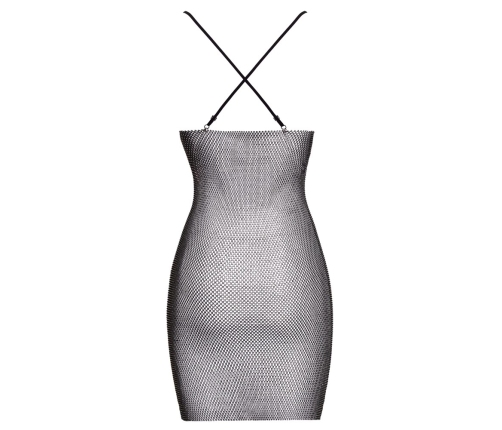 Cottelli PARTY Mini Dress S/M - Black Mesh with Colorful Rhinestones