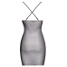 Cottelli PARTY Mini Dress S/M - Black Mesh with Colorful Rhinestones