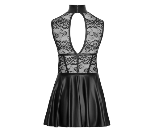 Cottelli Collection Open Cup Mini Dress S Black Lace & Matte Look