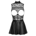 Cottelli PARTY Open Cup Mini Dress L Black Lace & Matte Finish