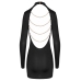 Cottelli PARTY Mini Dress with Removable Gold Chains, Black, M