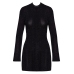 Noir Handmade Mini Dress L Black Sparkling Mesh Trumpet Sleeves