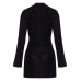 Noir Handmade Mini Dress L Black Sparkling Mesh Trumpet Sleeves