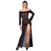 Noir Handmade Long Sparkling Mesh Dress Black Size S