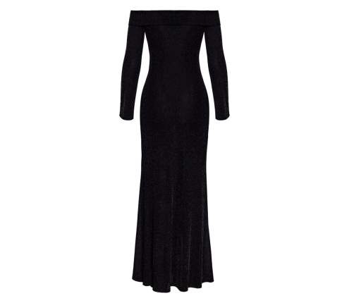 Noir Handmade Long Sparkling Mesh Dress Black Size S