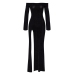 Noir Handmade Long Transparent Black Dress XL - Sparkling Elegance