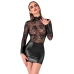 Noir Handmade Mini Dress Powerwetlook Lace Collar Black M