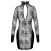 Noir Handmade Mini Dress Powerwetlook Lace Collar Black M