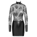Noir Handmade Mini Dress Powerwetlook Lace Collar Black M