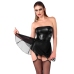 Noir Handmade Powerwetlook Suspender Dress XL - Strapless, Tulle Skirt