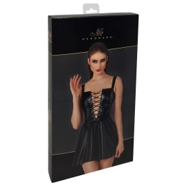 Noir Handmade Powerwetlook Mini Dress S with Adjustable Front Lacing Noir Handmade Powerwetlook Mini Dress S with Adjustable Front Lacing