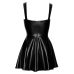 Noir Handmade Powerwetlook Dress Lacing Black Mini Dress Size L