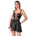 Noir Handmade Powerwetlook Dress Lacing Black Mini Dress Size L