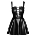 Noir Handmade Powerwetlook Dress Lacing Black Mini Dress Size L