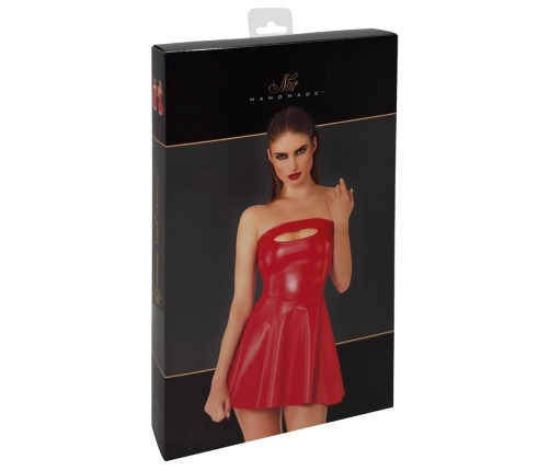 Noir Handmade Powerwetlook Red Mini Dress Strapless M