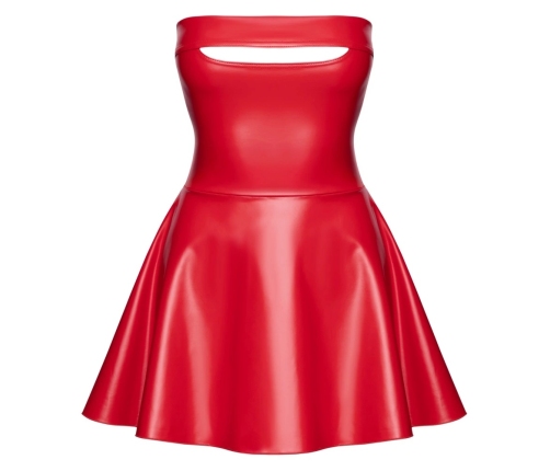 Noir Handmade Powerwetlook Strapless Red Dress, Size L