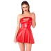 Noir Handmade Powerwetlook Strapless Mini Dress Red XL
