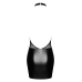 Noir Handmade Dress Sparkle M - Black Powerwetlook & Shimmer Detail