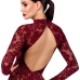 Noir Handmade Kink Royal Long Flocked Burgundy Dress M