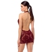 Noir Handmade Kink Royal Mini Dress Burgundy Red Size M Velvet Print