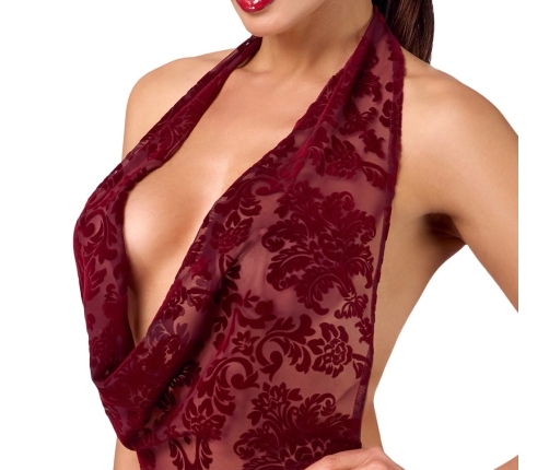 Noir Handmade Kink Royal Velvet Mini Dress Burgundy Red XL