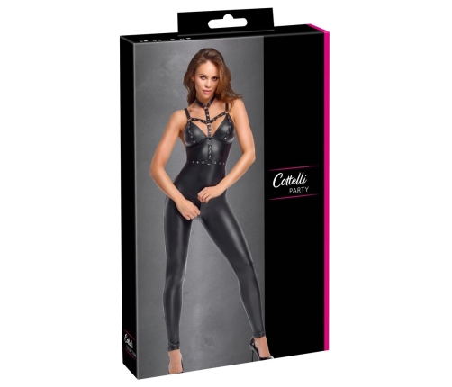 Cottelli PARTY Matte Black Jumpsuit Harness M Adjustable Details