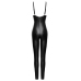 Cottelli PARTY Matte Black Jumpsuit L with Adjustable Harness System