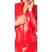 Noir Handmade Red Powerwetlook Jumpsuit S - Crotchless, Long Sleeve