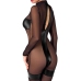 Noir Handmade Jumpsuit XL - Transparent & Powerwetlook Inserts