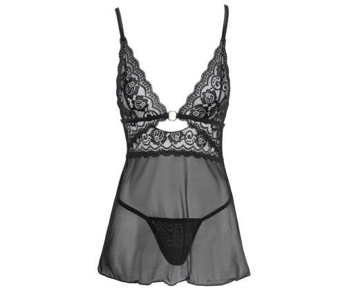 Cottelli Lingerie Babydoll Ring M Lace Powernet Adjustable Straps