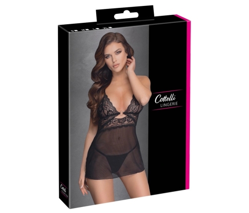 Cottelli LINGERIE Babydoll Ring L Transparent Lace Powernet Set