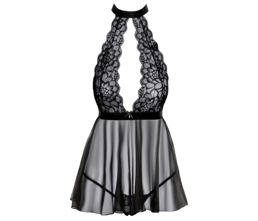 kissable Babydoll L/XL Black - Lace & Powernet Nightwear Set