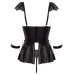 Cottelli Bondage Babydoll Set M - Matte Black & Lace, Adjustable Extras