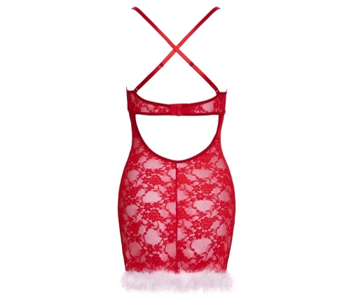 Cottelli Lingerie X-Mas Chemise S/M, Red Lace, Adjustable Straps