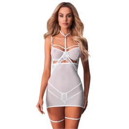 Obsessive Arrowel Chemise White 2XL/3XL Adjustable Lace Design