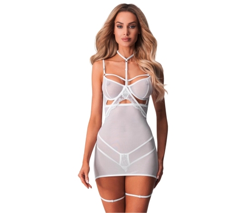 Obsessive Arrowel Chemise White 2XL/3XL Adjustable Lace Design