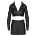 Cottelli PARTY Set Black L - Matte Clubwear Crop Jacket & Mini Skirt