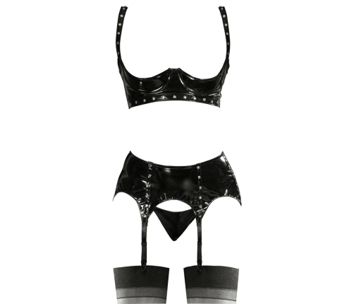 Vinyl Shelf Bra Set L