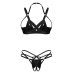 Obsessive Keira Lise Vinyl Open Cup Bra & Crotchless String Set S/M