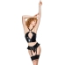 Black Level Vinyl Set Top & Thong S Shiny Adjustable Straps Zip Front