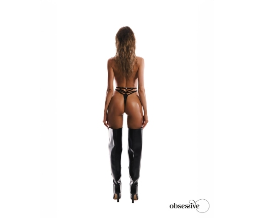 Obsessive Keira Lise Body L/XL Adjustable Harness Vinyl Black