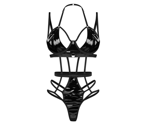 Obsessive Keira Lise Black Vinyl Strap Body S/M Adjustable Fit